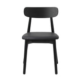 Oikiture 2x Dining Chairs PU Leather Solid Wood Cafe Lounge Black - Top-Down View