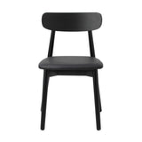 Oikiture 6x Dining Chairs PU Leather Solid Wood Black