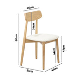 Oikiture 2x Dining Chairs PU Leather Solid Wood Cafe Lounge Beige