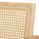 Oikiture 2x Dining Chairs Rattan Wooden Natural