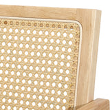 Oikiture 2x Dining Chairs Rattan Wooden Natural - Front View