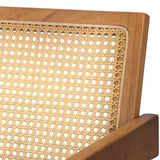Oikiture 8x Dining Chairs Rattan Chair Wooden Walnut - Top-Down View