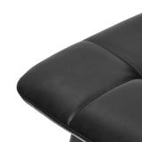 Oikiture 4x Dining Chairs PU Leather Padded Seat Retro Black - Side View