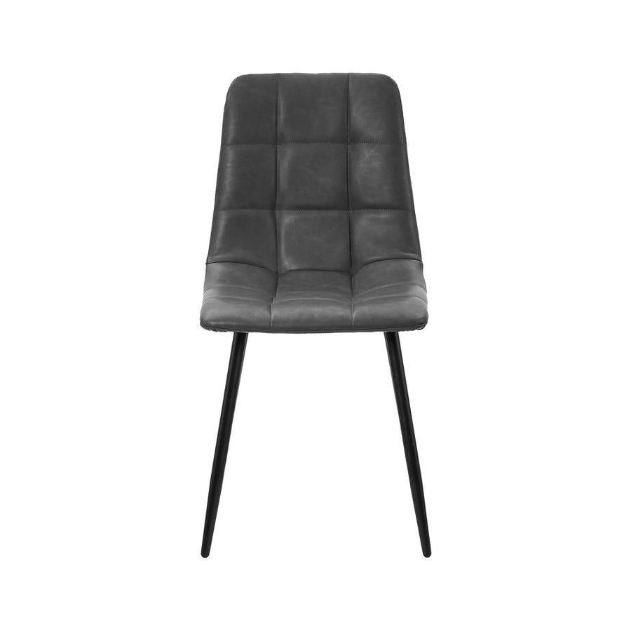 Oikiture 4x Dining Chairs PU Leather Padded Seat Retro Grey