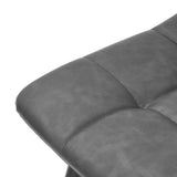 Oikiture 4x Dining Chairs PU Leather Padded Seat Retro Grey - Side View