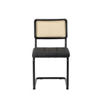 Oikiture 4x Rattan Dining Chair Cesca Replica Cantilever PU Leather, image 3