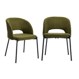 Oikiture 2x Armchair Dining Chair Sherpa Green&Black