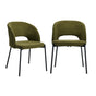 Oikiture 2x Armchair Dining Chair Sherpa Green&Black