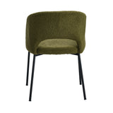 Oikiture 2x Armchair Dining Chair Sherpa Green&Black - Extra Image