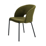 Oikiture 4x Armchair Dining Chair Sherpa Green&Black