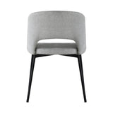 Oikiture Dining Chair Set of 2 Linen Grey and Black