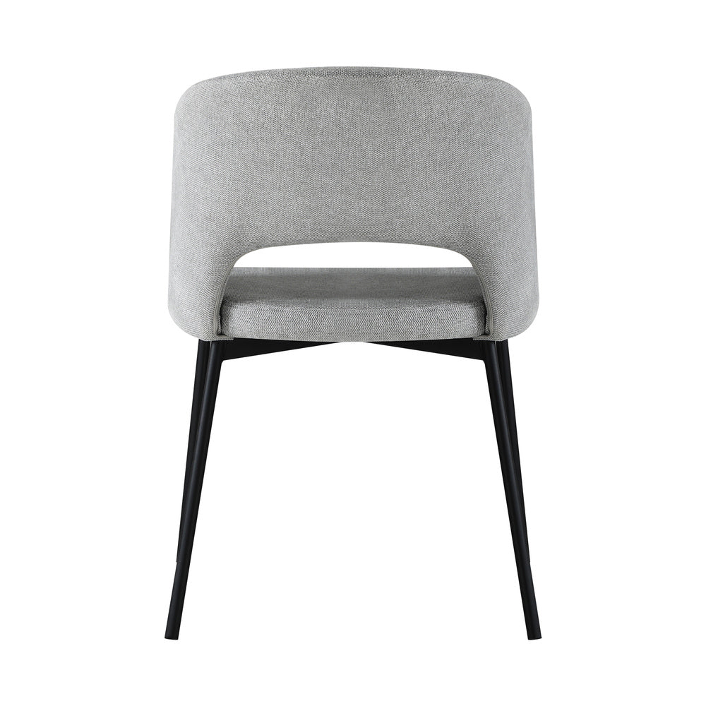Oikiture Dining Chair Set of 2 Linen Grey and Black