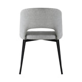 Oikiture Dining Chair Set of 2 Linen Grey and Black - Top-Down View