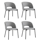 Oikiture 4x Armchair Dining Chair Fabric Grey&Black - Close-Up Angle