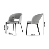 Oikiture 4x Armchair Dining Chair Fabric Grey&Black