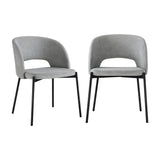 Oikiture 6x Armchair Dining Chair Fabric Grey&Black