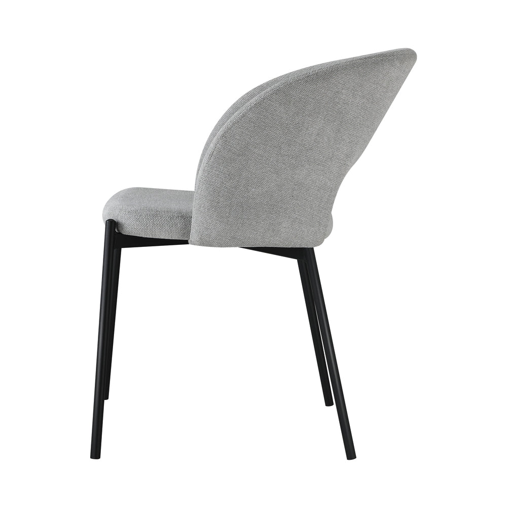 Oikiture 6x Armchair Dining Chair Fabric Grey&Black