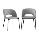 Oikiture 8x Dining Chair Tub Armchairs Fabric Grey&Black - Close-Up Angle
