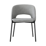 Oikiture 8x Dining Chair Tub Armchairs Fabric Grey&Black