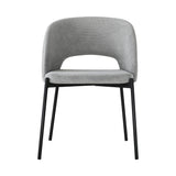 Oikiture 8x Dining Chair Tub Armchairs Fabric Grey&Black - Top-Down View