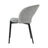 Oikiture 8x Dining Chair Tub Armchairs Fabric Grey&Black - Rear View
