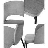 Oikiture 8x Dining Chair Tub Armchairs Fabric Grey&Black