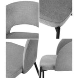 Oikiture 8x Dining Chair Tub Armchairs Fabric Grey&Black - 45-Degree Angle