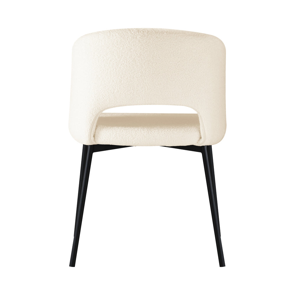 Oikiture Dining Chair Set of 2 Sherpa White and Black
