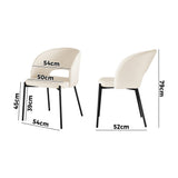 Oikiture 6x Armchair Dining Chair Sherpa White&Black