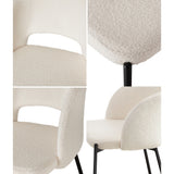 Oikiture 8x Dining Chair Tub Armchairs Sherpa Black&White