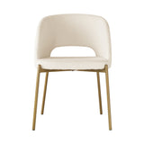 Oikiture 6x Armchair Dining Chair Sherpa White&Gold