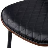 Oikiture 4x Dining Chairs Leather Wooden Metal Legs Black - Extra Image