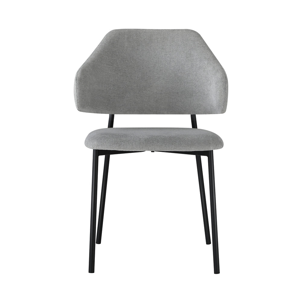 Oikiture Dining Chair Set of 2 Grey and Black