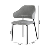 Oikiture Dining Chair Set of 2 Grey and Black
