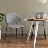 Oikiture 4x Dining Chairs Tub Fabric Grey&Black - Top-Down View