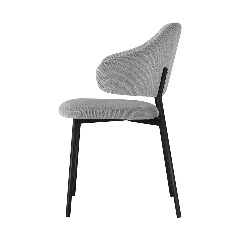 Oikiture 4x Dining Chairs Tub Fabric Grey&Black