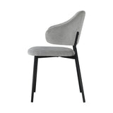 Oikiture 4x Dining Chairs Tub Fabric Grey&Black - 45-Degree Angle