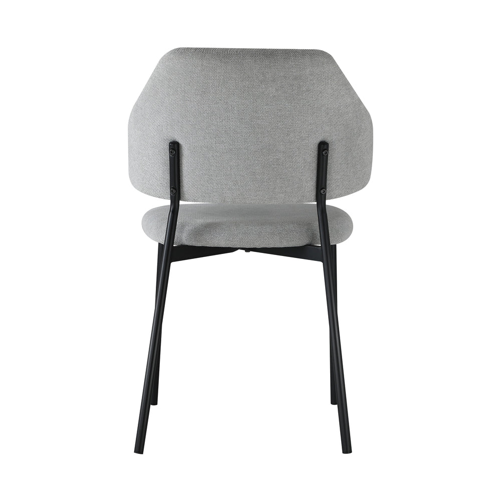 Oikiture 4x Dining Chairs Tub Fabric Grey&Black