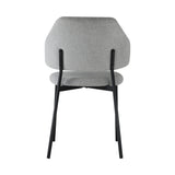 Oikiture 4x Dining Chairs Tub Fabric Grey&Black - Front View