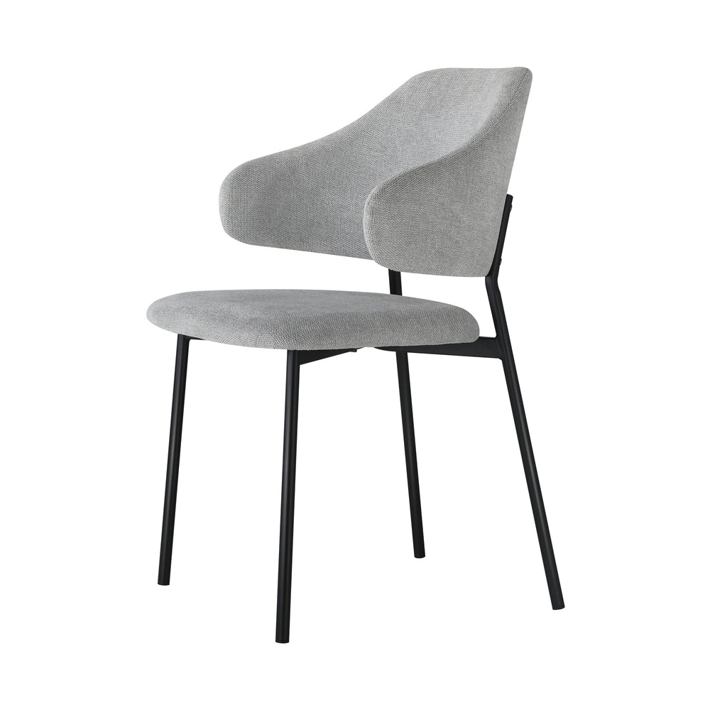 Oikiture 6x Dining Chairs Tub Fabric Grey&Black