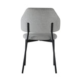Oikiture 6x Dining Chairs Tub Fabric Grey&Black