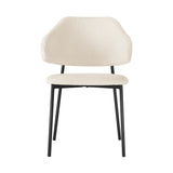 Oikiture Dining Chair Set of 2 White and Black - Close-Up Angle