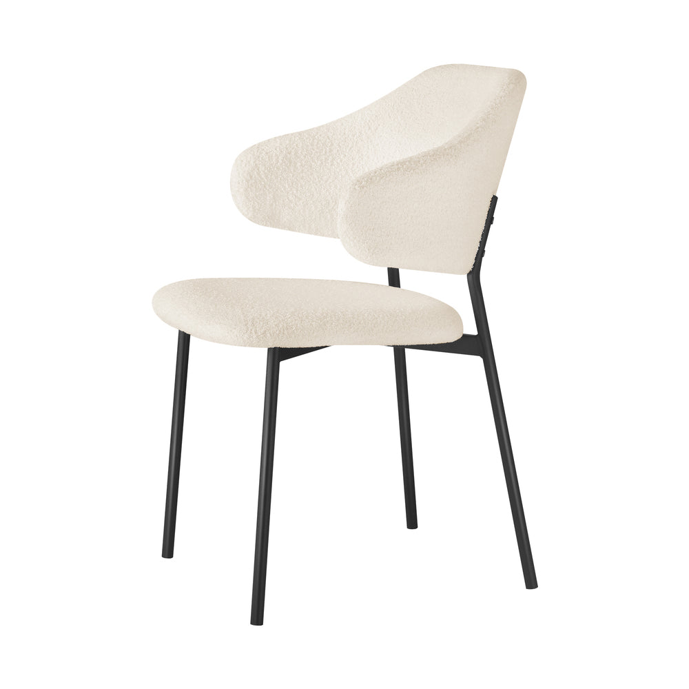 Oikiture 4x Dining Chairs Tub Sherpa White&Black