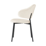 Oikiture 4x Dining Chairs Tub Sherpa White&Black - Rear View