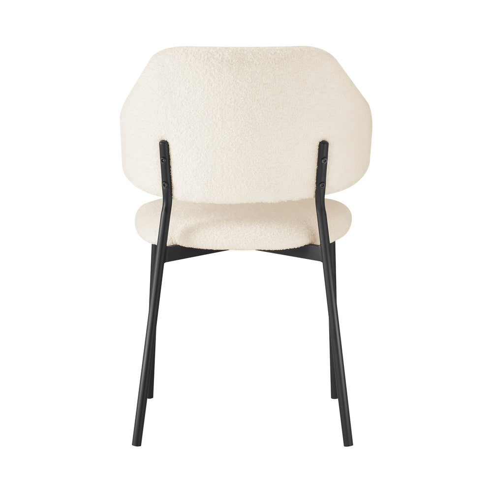 Oikiture 4x Dining Chairs Tub Sherpa White&Black
