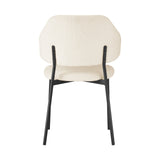 Oikiture 4x Dining Chairs Tub Sherpa White&Black - 45-Degree Angle