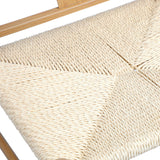 Oikiture 4x Dining Chair Metal Hans Wegner Chairs Wishbone Beige - Rear View