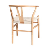 Oikiture Dining Chair Wooden Hans Wegner Wishbone Chair - Rear View
