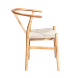 Oikiture Dining Chair Wooden Hans Wegner Wishbone Chair - 45-Degree Angle