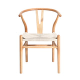 Oikiture 8x Dining Chair Wooden Hans Wegner Wishbone - Top-Down View
